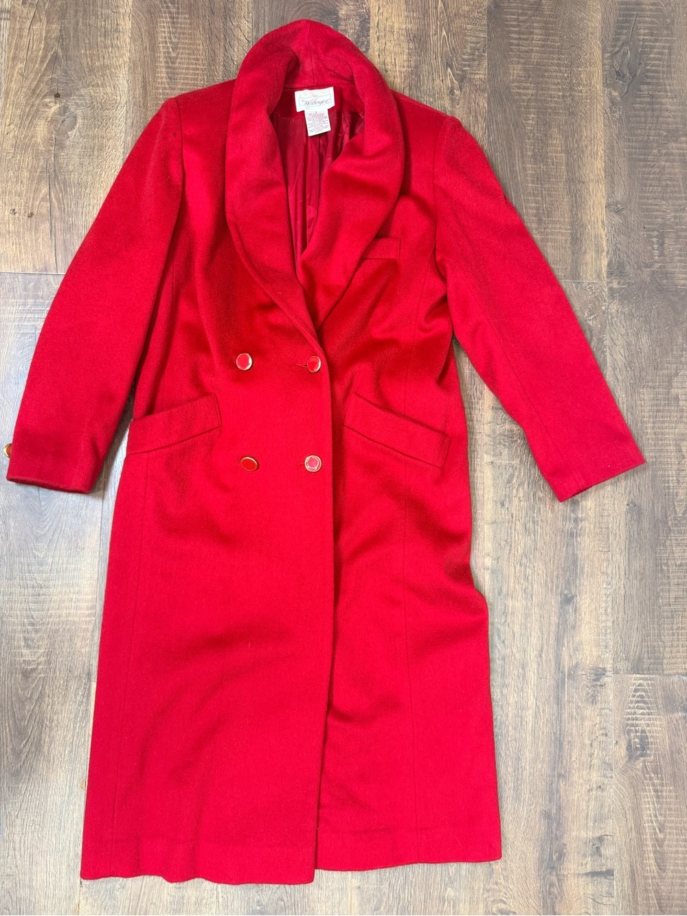Worthington Red Double-Breasted Trench Coat